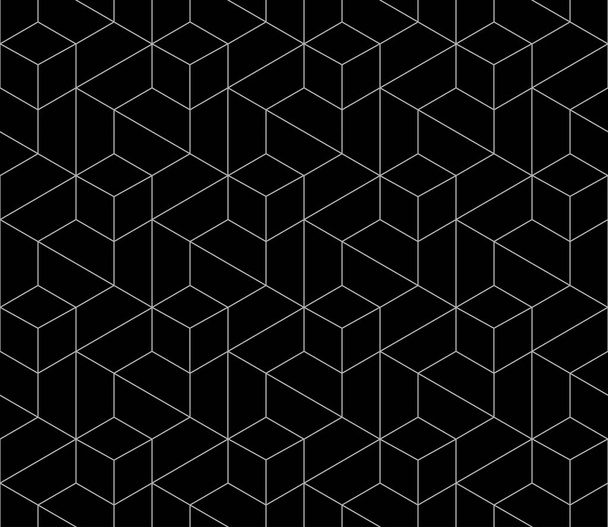 Patrón de hexágono cúbico sin costura vectorial. Textura lineal delgada elegante moderna
. - Vector, imagen
