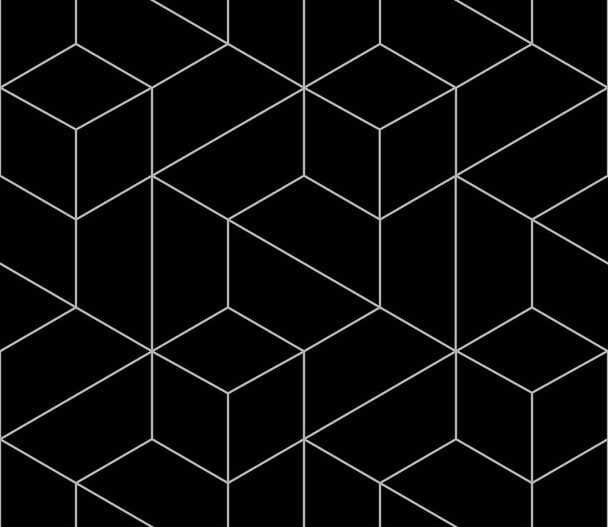 Patrón de hexágono cúbico sin costura vectorial. Textura lineal delgada elegante moderna
. - Vector, imagen