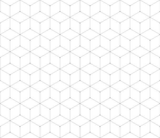 Patrón cúbico sin costura vectorial con puntos. Textura moderna de rejilla de hexágono delgado
. - Vector, imagen