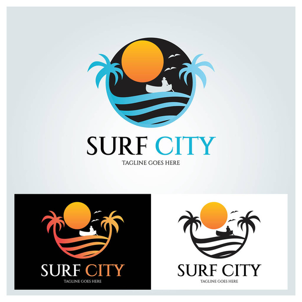logo de la ville de surf
  - Vecteur, image