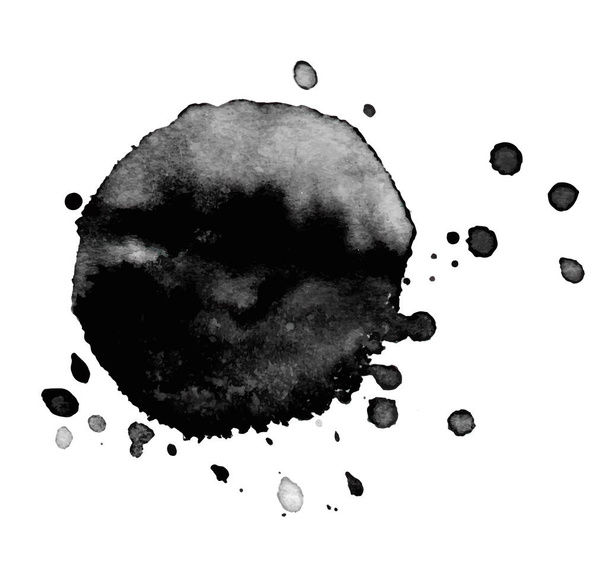fekete akvarell folt - Vektor, kép