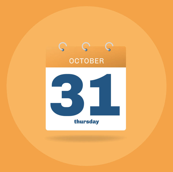 Day calendar with date October 31. - Vector, Imagen