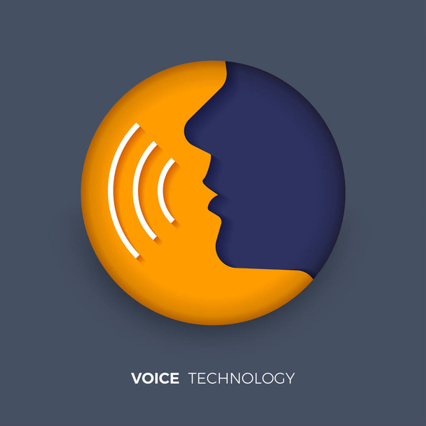 Concept Design Voice Technology. Isometrica Illustrazioni vettore. assistente dispositivo di collegamento con parlare di apprendimento automatico o AI. Internet di cosa
. - Vettoriali, immagini