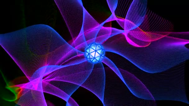 Animación de video de ondas abstractas 3D coloridas
 - Metraje, vídeo