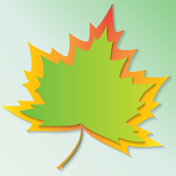Maple levelek színes lapos vektor ikon. Őszi háttér, kivágott papír keret sárga juhar szabadság. - Vektor, kép