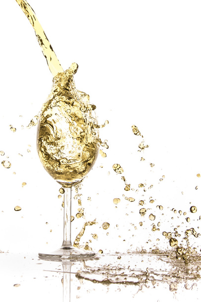 witte wijn splash - Foto, afbeelding