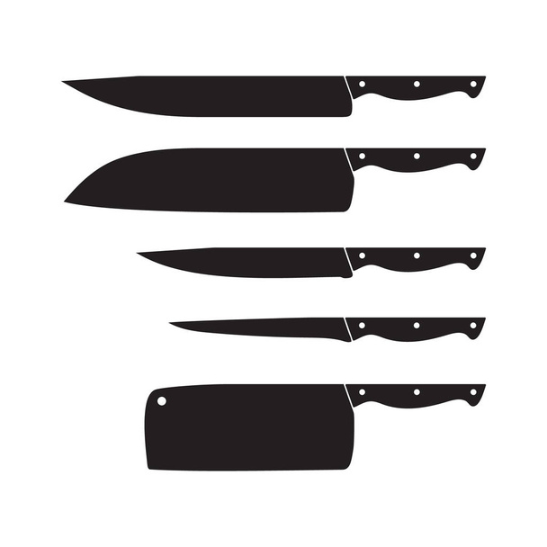 Icono de cuchillo, icono de vector aislado negro sobre fondo blanco
 - Vector, imagen