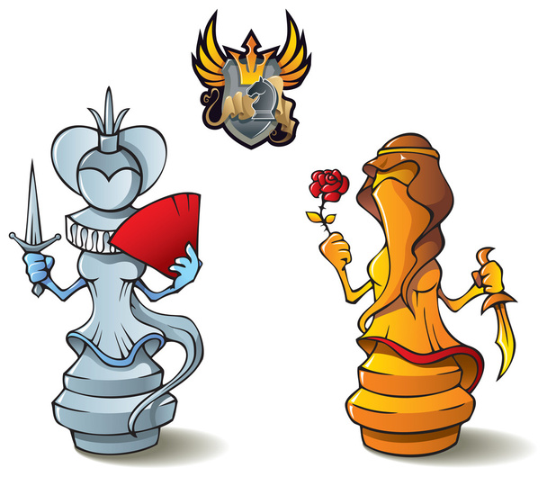 Набір шахи: Queens
 - Вектор, зображення