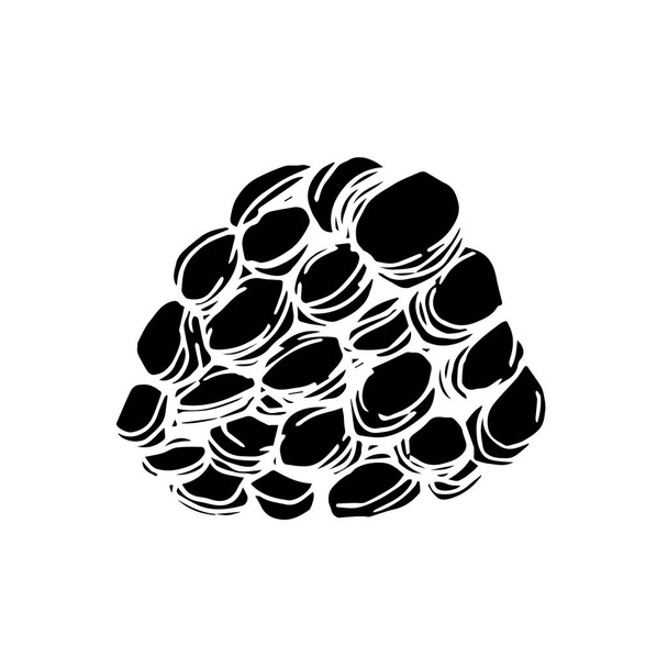 Vector Blackberry comida saudável. Tinta gravada a preto e branco. Elemento de ilustração de baga isolado
. - Vetor, Imagem