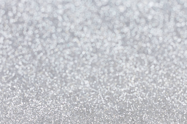 Abstract silver glitter background. Sparkle silver bokeh christmas background.  - Photo, Image