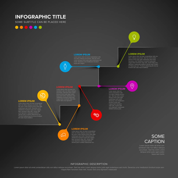Renkli iğneler ile Merdiven infografik - Vektör, Görsel