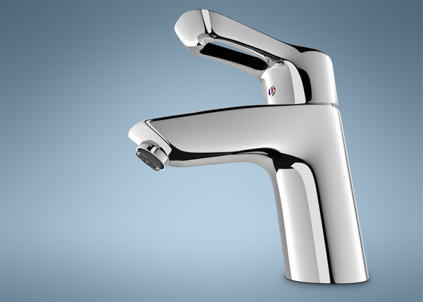 Mixer water 3D model. Faucet 3d render. water tap 3d image.  - Foto, Bild