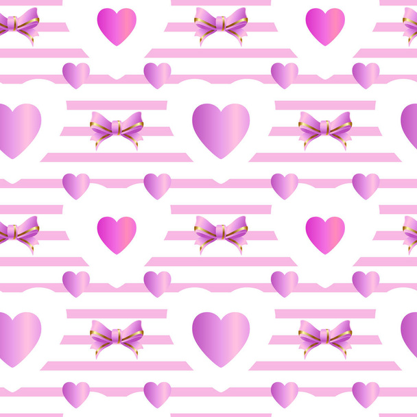 pink seamless pattern with hearts. Vector illustration - Διάνυσμα, εικόνα