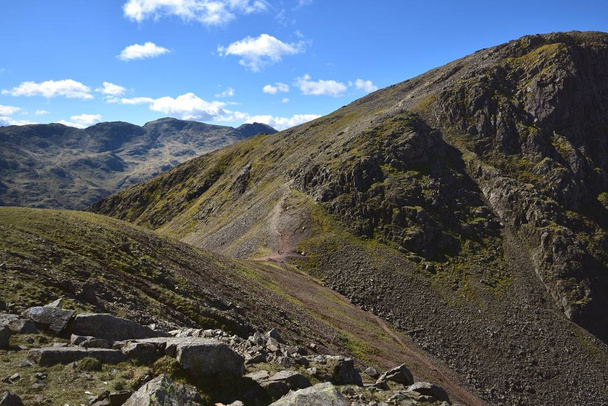 The steep track up the slope of Great Gable - Photo, Image