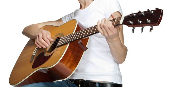 Girl playing on guitar - Fotó, kép