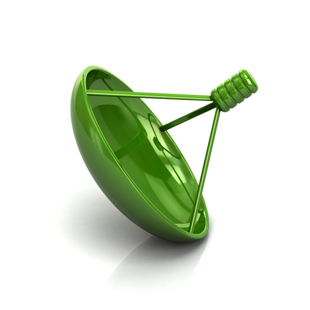 Green satelite antenna icon symbol 3d illustration - Fotoğraf, Görsel