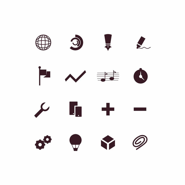 Set of icons for business infographics. Minimalistic icons in black. Large set for different business areas - Vector, Image