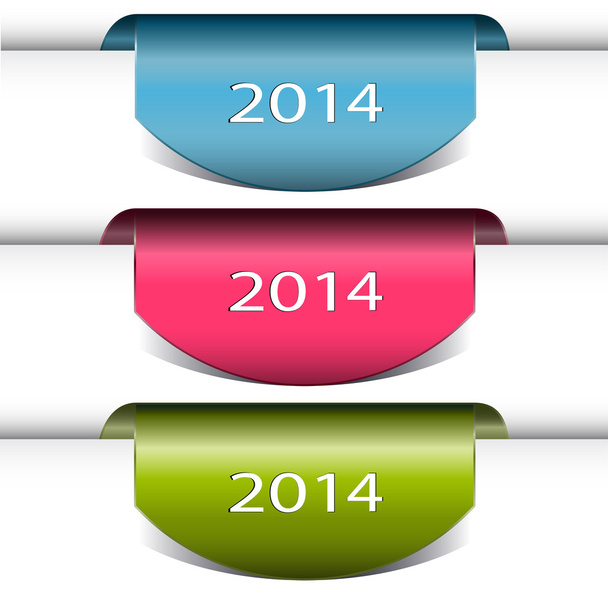 New Year ribbon vector illustration with 2014 - Vector, Image