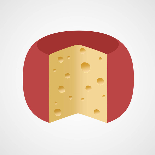 Appetizing round cheese. Vector illustration - Vector, Image
