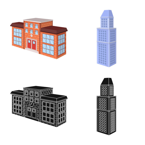 Vector design of construction and building icon. Set of construction and estate vector icon for stock. - Vector, Image