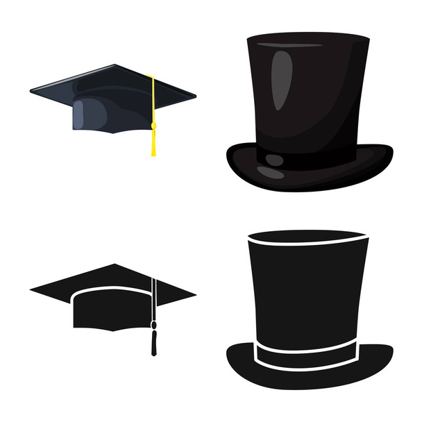 Isolated object of clothing and cap icon. Set of clothing and beret vector icon for stock. - Διάνυσμα, εικόνα