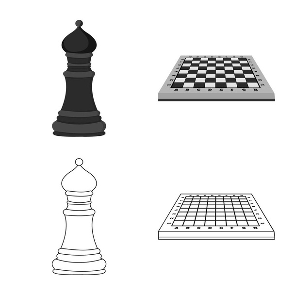 Vector design of checkmate and thin logo. Collection of checkmate and target stock symbol for web. - Vektor, obrázek