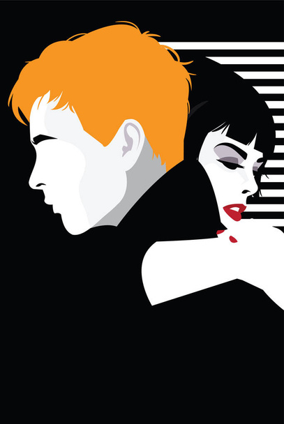 Módní ilustrace ve stylu pop art. Žena a muž - Vektor, obrázek