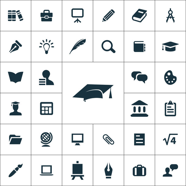 education icons universal set for web and UI - Vektör, Görsel