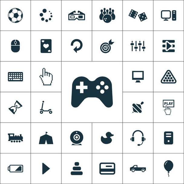 Univerzális játék ikonok webhez és felhasználói felülethez - Vektor, kép