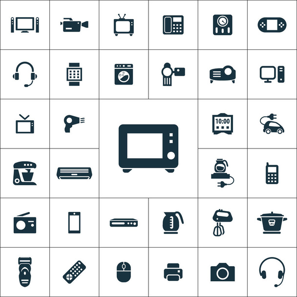 электронные иконки универсальный набор для веб и пользовательского интерфейса
 - Вектор,изображение