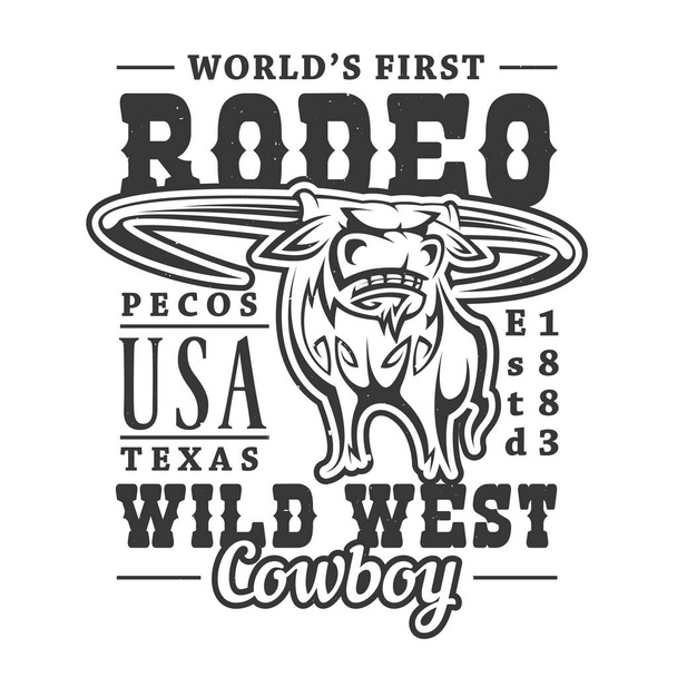 Divoký západ, západní americké rodeo Bull - Vektor, obrázek