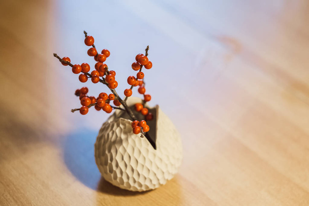 petite branche de Noël aux baies rouges
 - Photo, image