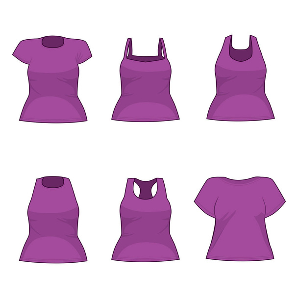 Camisa púrpura Colección Mujeres
 - Vector, imagen