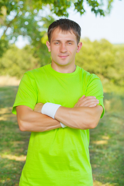 a men wearing in green t-shirt - Fotó, kép