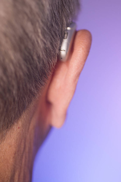 Man with hearing aid - Photo, Image