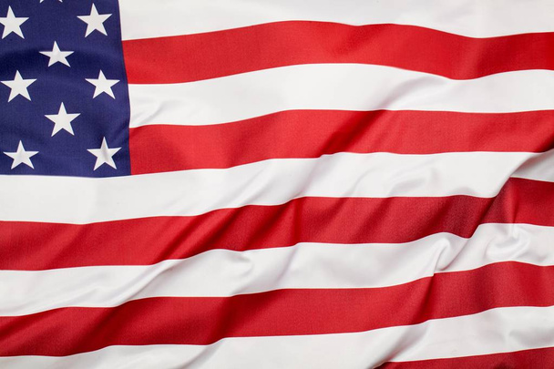 Κυματιστό αμερικανικό σημαία, κοντινό - Φωτογραφία, εικόνα