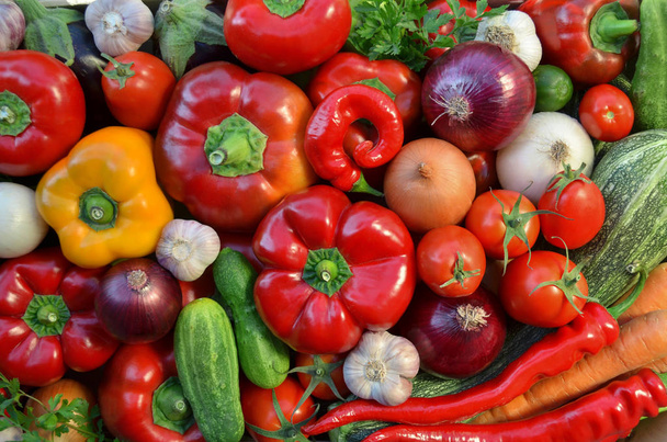 Various fresh vegetables as background. - Photo, Image