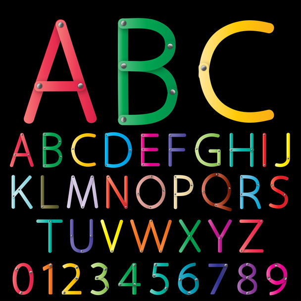 Set of colorful alphabet vector - Vector, Image