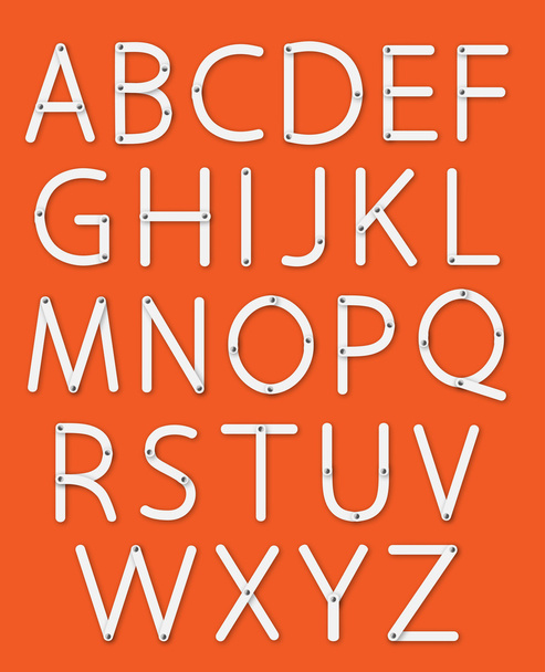 Set of metal screw alphabet - Vettoriali, immagini