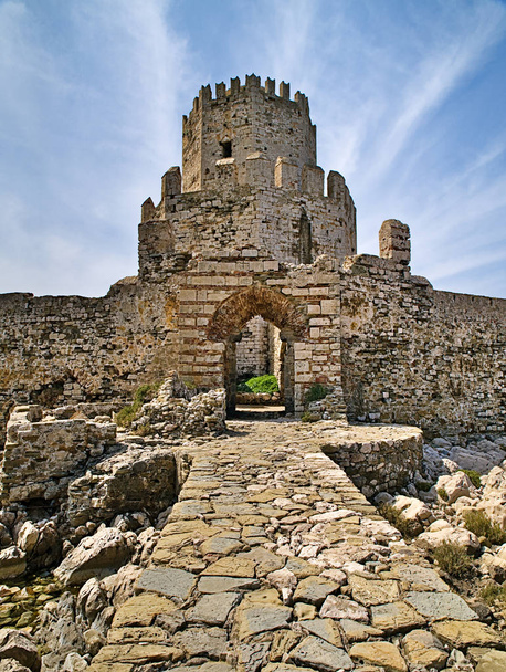 Impressive three-tiered watchtower  in the Venetian fort castle  - Photo, Image