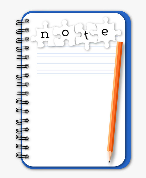 Notizbuch und Bleistift - Vektor, Bild