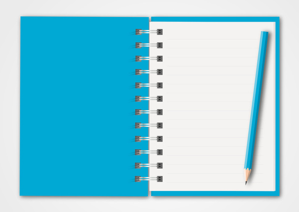 Notebook with pencil - Vector, Image