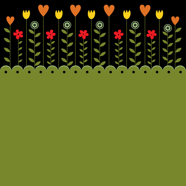 Vector grunge floral background - Vector, Imagen
