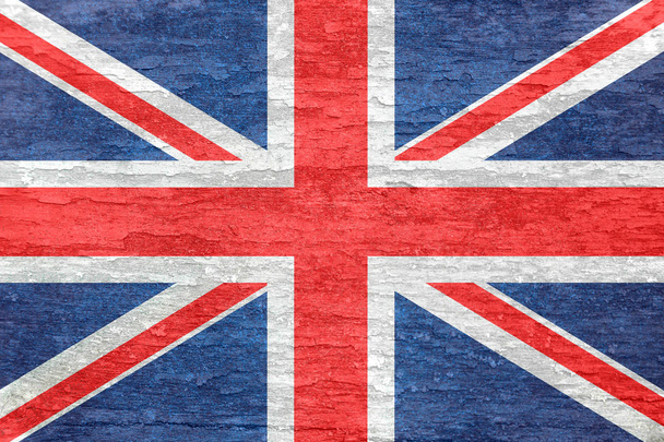 Британський прапор на старій пофарбованої дерев'яної поверхні.  - Фото, зображення