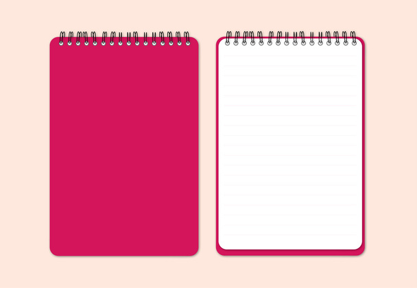 Pink color blank Notebook - Vetor, Imagem