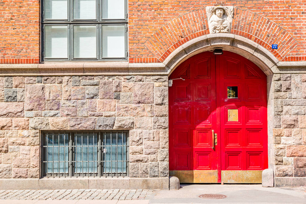 Venkovní architektura. Fasáda budovy v Kodani - Fotografie, Obrázek