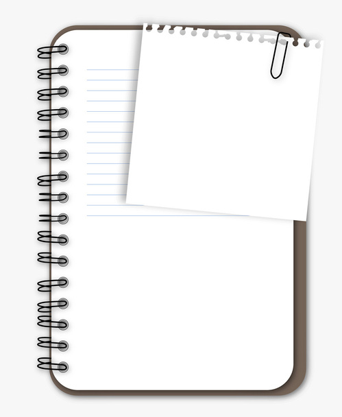 Caderno com papel
 - Vetor, Imagem