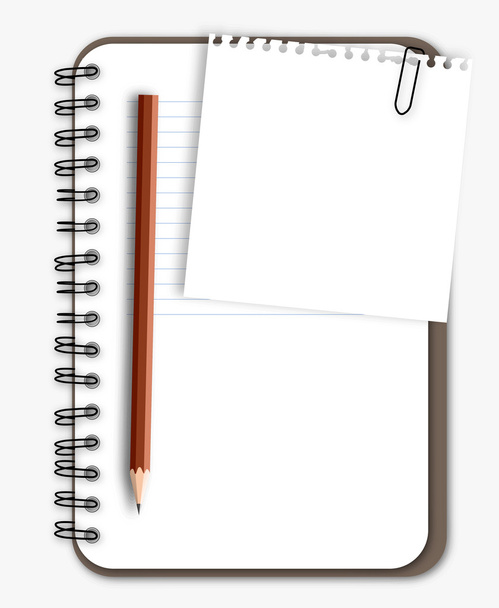 Notebook with paper - Vector, imagen