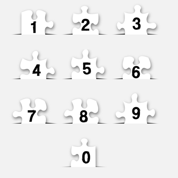 Puzzle Number - Vektör, Görsel