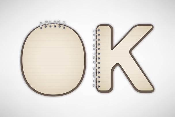 Ok Typographic Notebook - Vector, Image